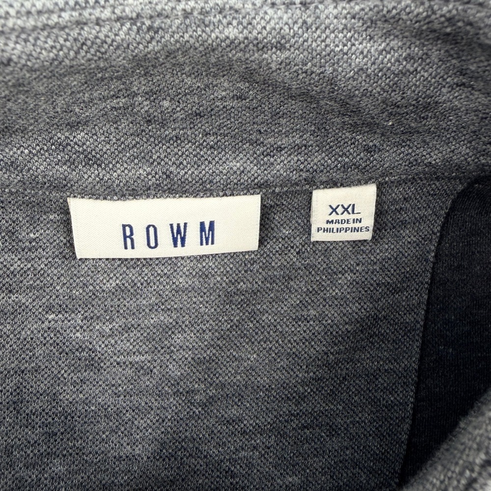 ROWM Mens XXL Charcoal Gray Heather Quarter Zip Pullover Mock Neck Sweater Warm - Picture 6 of 9